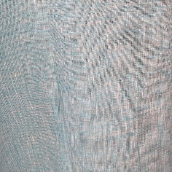 COLORI de Capri Collared Turquoise Button Up Slimfit Longsleeve Linen Small - Picture 7 of 7